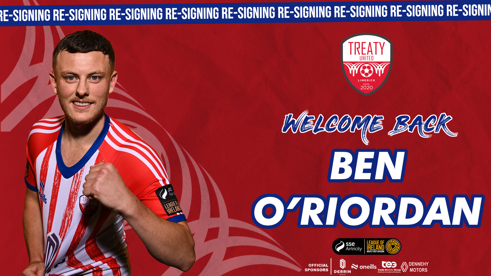 Ben O’Riordan Re-Signs | Treaty United FC